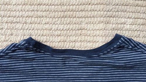 Old Navy T-Shirt Damen Large marine weiß Boyfriend gestreift Baumwolle Rundhals - L - Bild 2 von 6