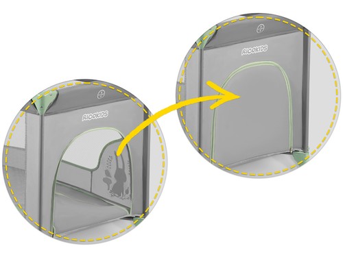 Reisebett Kinderreisebett Laufstall Baby mit Rollen Einstieg Tasche Ricokids - Bild 29 von 53