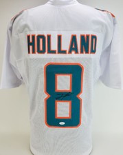 JEVON HOLLAND Signed Miami Dolphins Custom XL Jersey (JSA Witnessed Protection)
