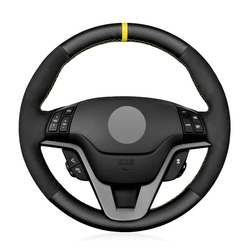 Alcantara Steering Wheel Cover Real Leather Wheel Wrap for HONDA CROSSROAD 2007 - Picture 7 of 12