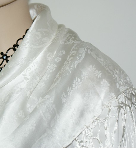 Seidentuch Dirndl-Trachtentuch Tuch 75 x 75cm Dirndltuch reine Seide Fransentuch - Bild 51 von 67