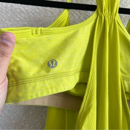 Lululemon Women's Lime Green No Limits Sports Bra Tank Top Size 8 - Picture 5 of 12