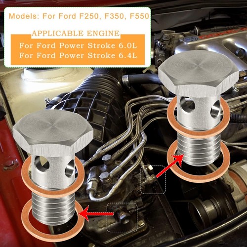 Diesel Fuel Banjo Bolt & Washer Kit For Ford F250, F350 6.0L & 6.4L Powerstroke - Bild 2 von 10