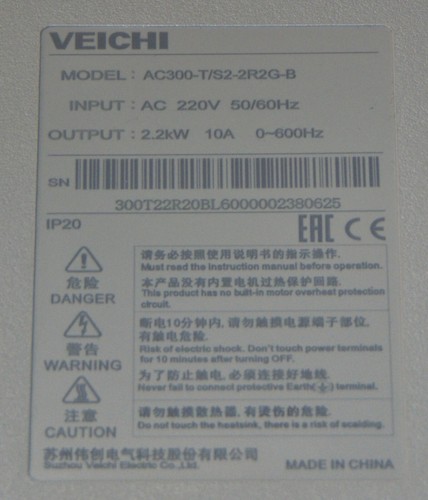 New Veichi AC300-T/52 230V 10A Frequency Inverter VFD - Picture 5 of 5