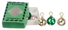 Dolls House Decorations 6 Baubles in a Box Miniature Christmas Tree Ornaments 