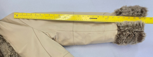 Vtg Excelled Collection Beige Leather Winter Coat Reversible Faux Fur Womens XL - Picture 18 of 20