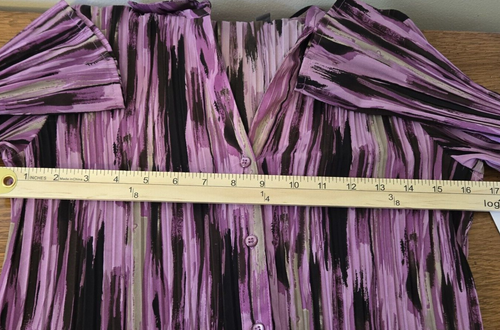 Blusa Hippie Años 70 Talla S Acordeón Elastizada Plisada Abotonada Campana Slv Retro Disco - Imagen 9 de 10