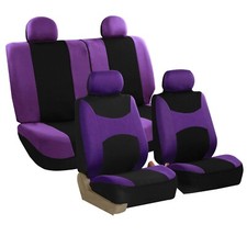 Car Seat Covers For Auto Sedan Suv Truck Van Full Set 4 Headrests Purple