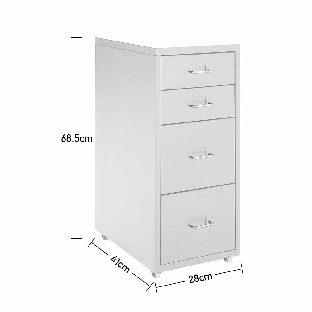 3/4/5/6/8/10 Drawers Home Office Filing Cabinet Metal Storage Cupboard on Castor