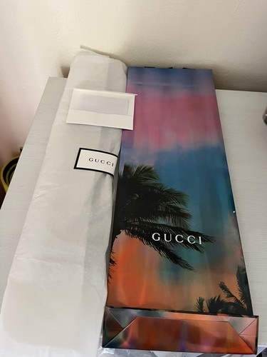 NWT Gucci Blue Silk Tie With Bee Emblem $220 - Picture 10 of 10