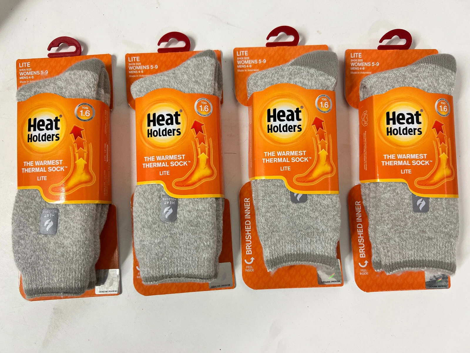 4 PAIR Genuine LITE Heat Holders US Sz 5-9 Light Gray Thermal Crew Socks
Opens in a new window or ta