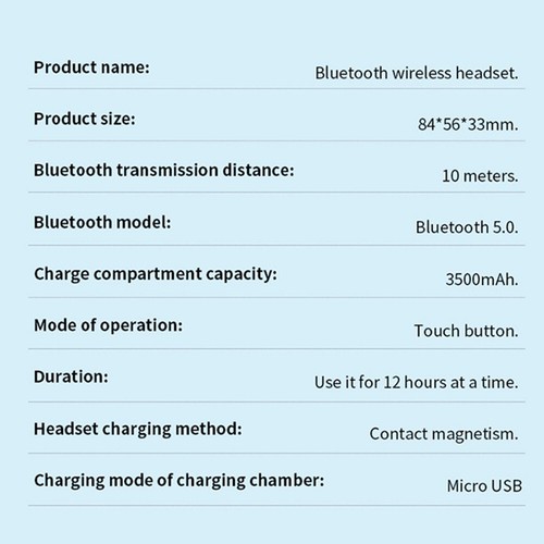 Wireless Headset Mini Earphones Bluetooth Stereo Earbuds for Android iOS Phones - Picture 12 of 14