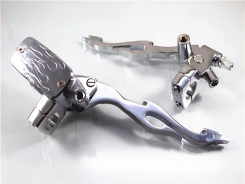 Flame 1" Brake Clutch Lever For Harley Honda Kawasaki Suzuki Cruiser Chopper VTX - Picture 3 of 7