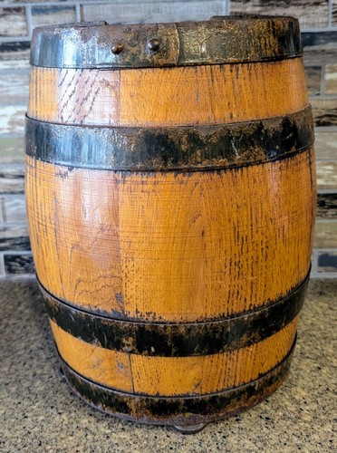 Vintage Karlsberg Beer Company Wooden Barrel Advertising Display Antique - Picture 3 of 7