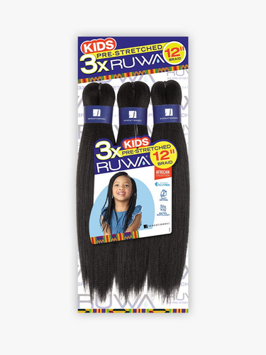 Sensationnel Braiding 3X RUWA PRE-STRETCHED KIDS BRAID 12″ (5-PACK, 4) - Picture 2 of 6