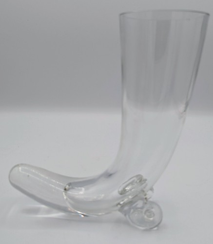 SVEND JENSEN CRYSTAL CORNUCOPIA LONG HORNS OF PLENTY GLASS VASE Krosno Poland - Picture 4 of 12