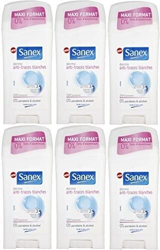 6 x 65ml Sanex Dermo Invisible 24H Deodorant Stick (0% Parabens & Alcohol) - Picture 4 of 5