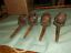 4 antique cast iron castor with wood wheels for furniture, etc.