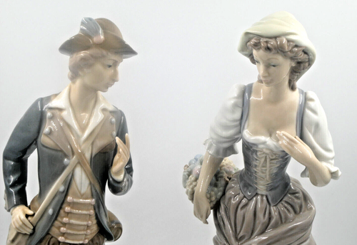 PAIR OF LLADRO PORCELAIN FIGURINES 4664 & 4665 COUNTRY MAN & LADY 11.5" FIGURE - Picture 2 of 7