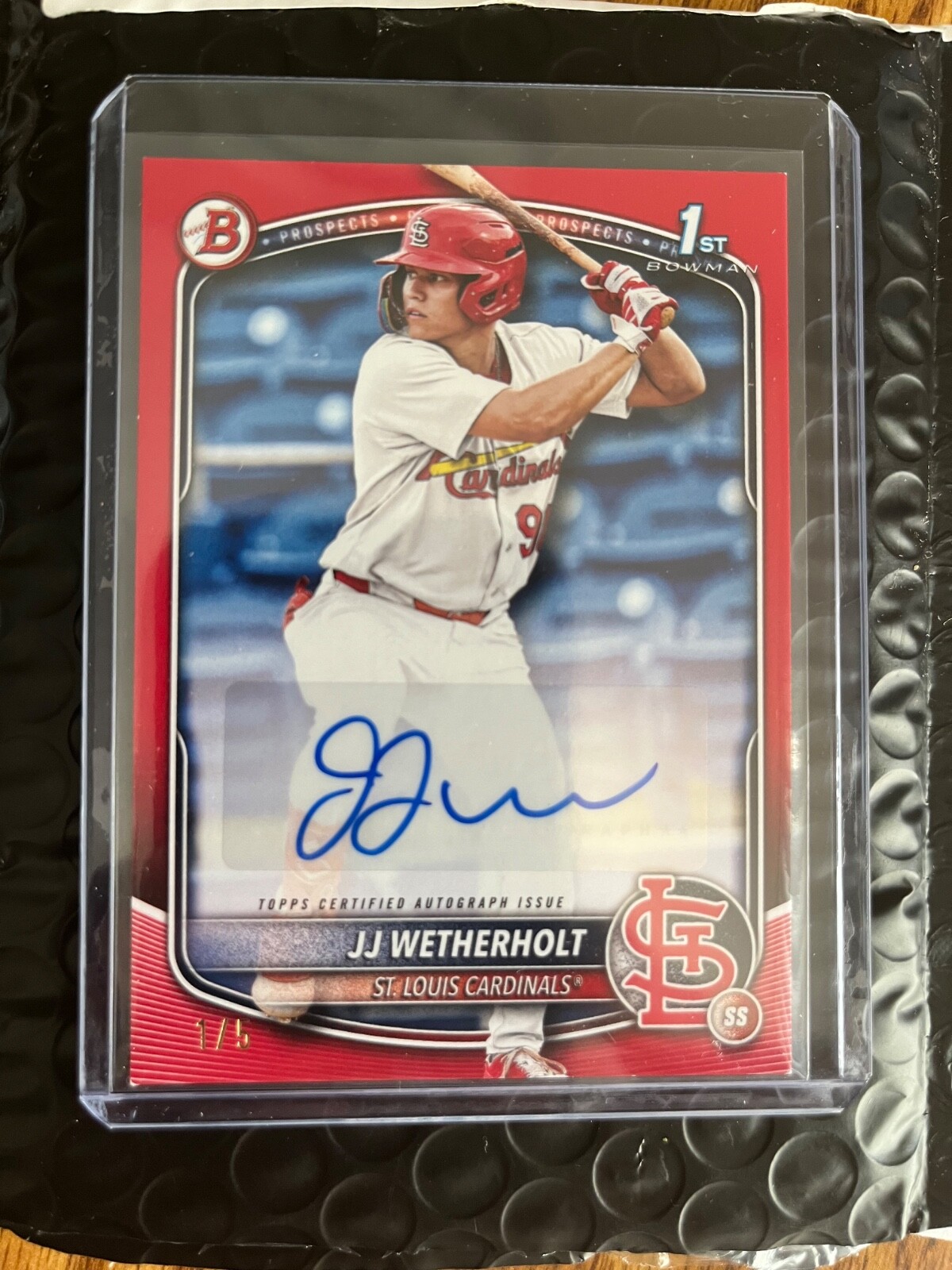 2025 Bowman - JJ Wetherholt Prospect Autograph #BPA-JW Red /5!  1st on print!!