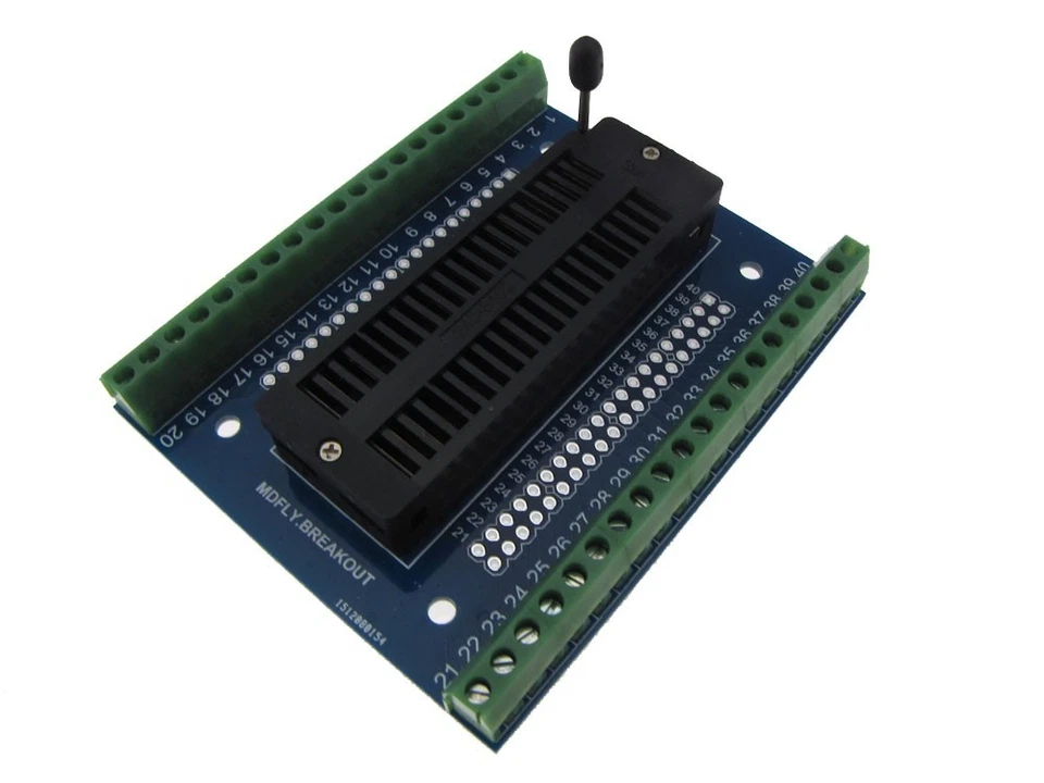 MDFLY 40 Pins ZIF Socket to DIP Screw terminals Breakout Board Module