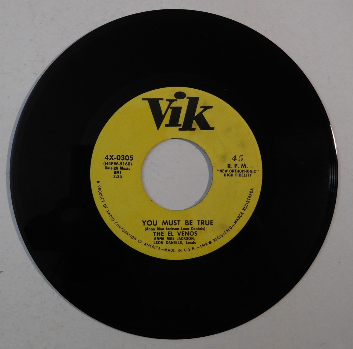 doo wop 45 THE EL VENOS You Must Be True VIK REPRO EX my hear
