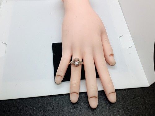 Morganite,diamonds,10k Rose Gold Gemstone Ring Size 7 - Picture 6 of 6