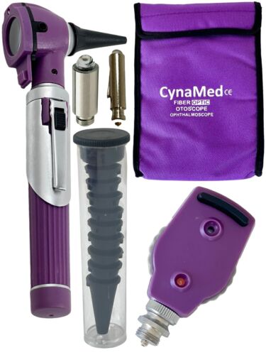 FIBER OPTIC Otoscope Ophthalmoscope  Examination LED Diagnostic ENT SET Kit-Purp - Picture 2 of 10