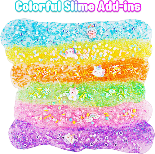 Crystal Clear Slime Kit for Kids, DIY Slime Making Kit with 6 Sets Add-Ins, Rain - Picture 5 of 12