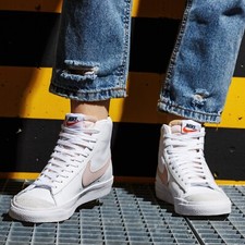 W Nike Blazer Mid'77 CZ1055 118 White/Pink Oxford-Black New Women's Size 11.5