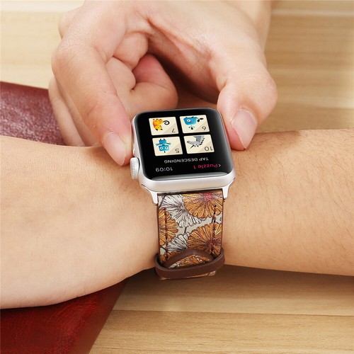 Retro Stained Leather Band for Apple Watch 11 10 9 8 7 6 SE 44/41/45/42/46/49mm - Picture 22 of 64
