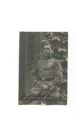 Cartolina foto soldato sciabola croce di ferro Paul Berthold Mittweida 1920/26