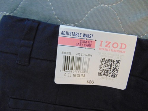 Girls slim fit IZOD School Uniform shorts 16 slim navy blue NWT - Picture 2 of 4