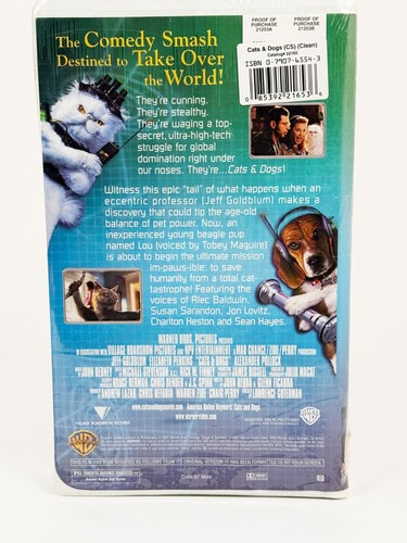 8x Neu Versiegelt Disney WB Live Action VHS Klappfilme Lot, Katzen & Hunde - Bild 13 von 17
