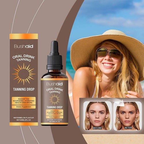60ml Sunless Tanning Drops Oral Drink Watermelon Flavour Tan Gloss & Text UK - Picture 5 of 14