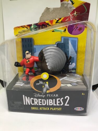 DISNEY PIXAR INCREDIBLES 2 MR. INCREDIBLE DRILL ATTACK PLAYSET Damaged Box - Picture 1 of 5