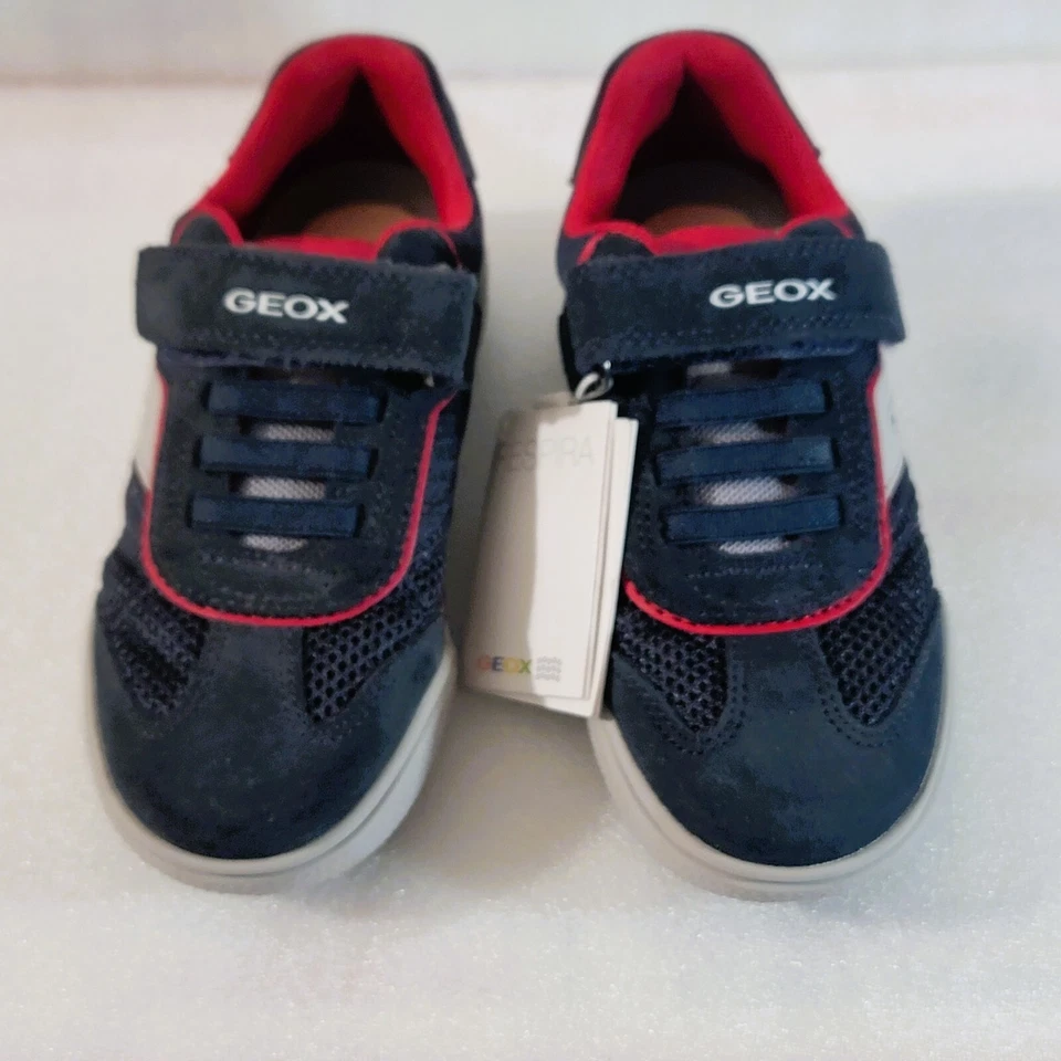 Geox Niños Zapatos Azul Marino/Rojo/Blanco Patente Italiana UE 28 US 10.5 Foto 2 de 4