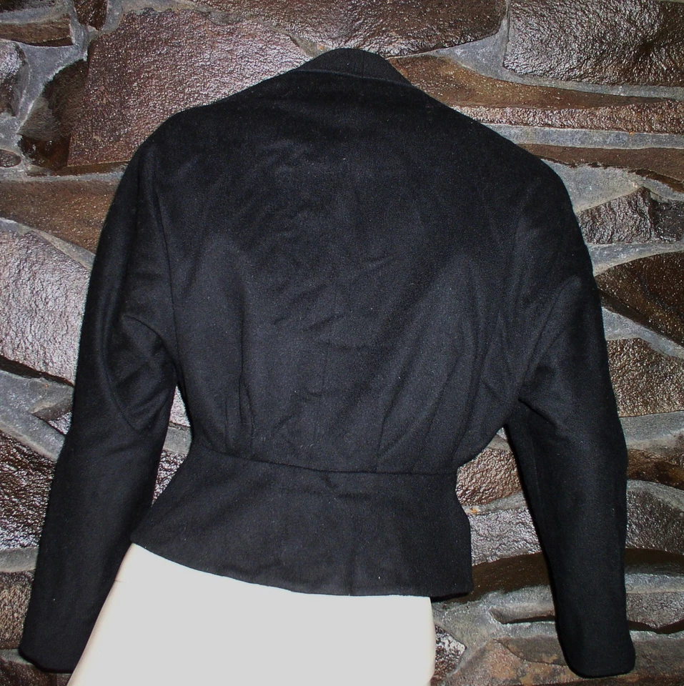 BLAZER DE LANA NEGRO VINTAGE HECHO EN EE. UU. POR BERNARD'S TALLA PEQUEÑA Foto 3 de 3