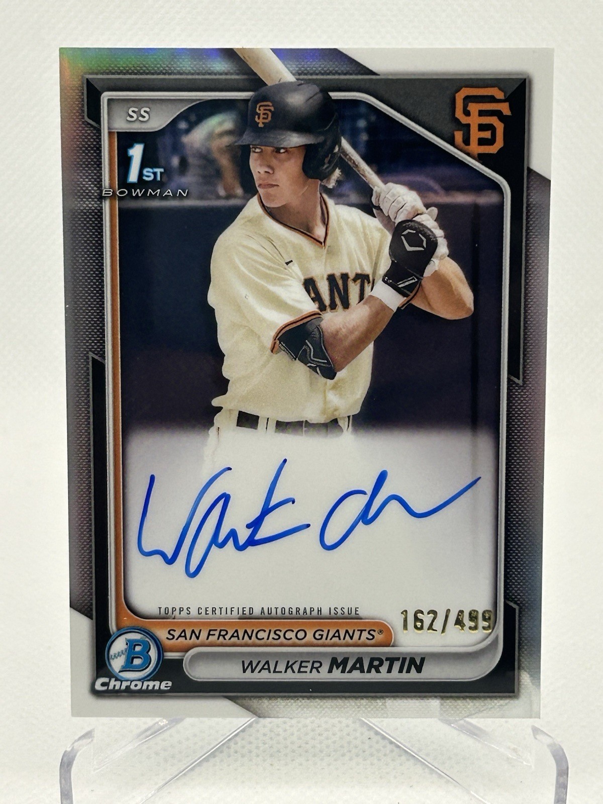 2024 Bowman Walker Martin 1st Bowman Chrome Refractor Auto /499