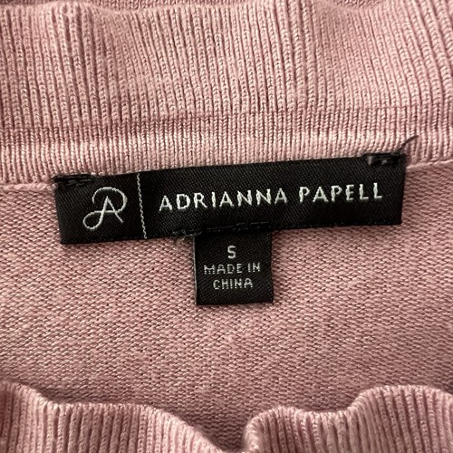 Adrianna Papell Scallop Edge Neck Sweater Sheer Sleeves Size S Duster pink - Picture 4 of 5