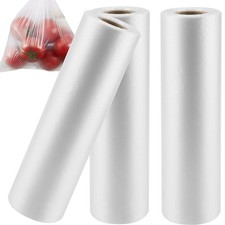 3 Rolls 10 x 14 Inches Plastic Produce Bags, 1500 Bags Clear Food Storage Bag...