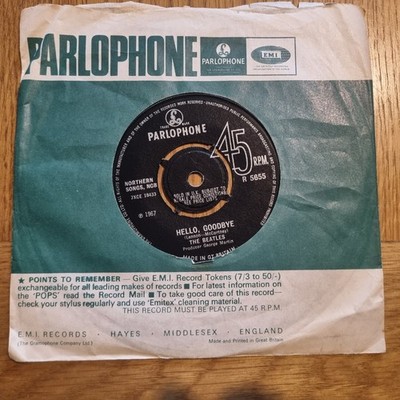 The Beatles - Hello, Goodbye 1967 Decca Contract Rough Textured Label 7''