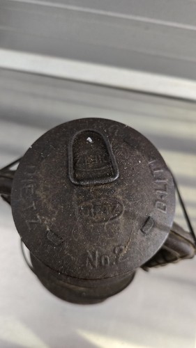 1945 Dietz NY USA No 2 D-Lite Stahlkugel Rohr Petroleum Eisenbahn Laterne - Bild 2 von 6