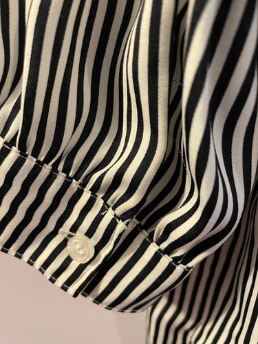 Tahari Gr. Small Nightlife weiß gestreifte Button Down Bluse, T Tahari, Bluse, - Bild 7 von 9