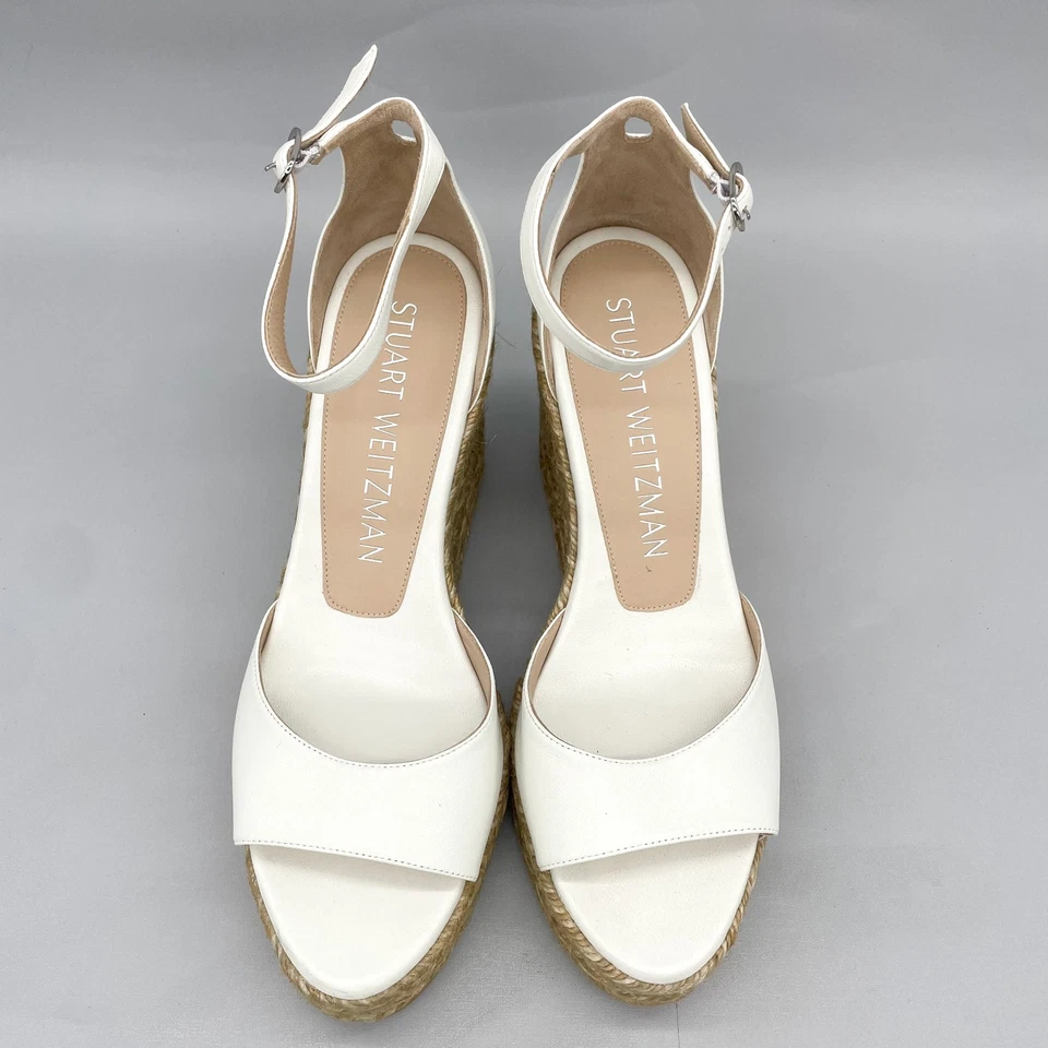 Stuart Weitzman Womens 9.5 Nudistcurve Espadrille Sandals Shoes Platform Wedge - Image 3 of 4
