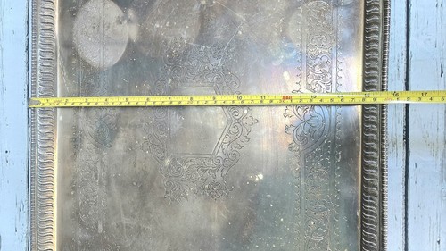 Huge Vintage Barker Ellis 26” Silverplate Serving Tray Closed Handle - Picture 9 of 14
