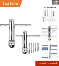 Versatile Adjustable T-Handle Tap Holder Wrench with 7-Piece Metric Tap Set