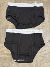 Lot 2 Vintage Sears Oakton Underwear Combed Cotton NOS Black USA Made 2-tone
