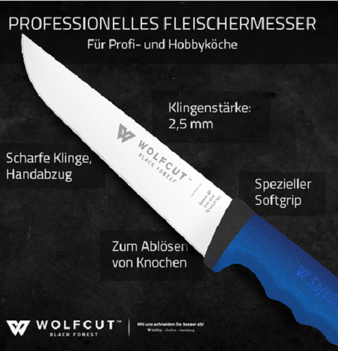 Fleischermesser-5´er Set 13/15/17/19/26 cm Klinge SoftGrip Blue - Picture 6 of 12