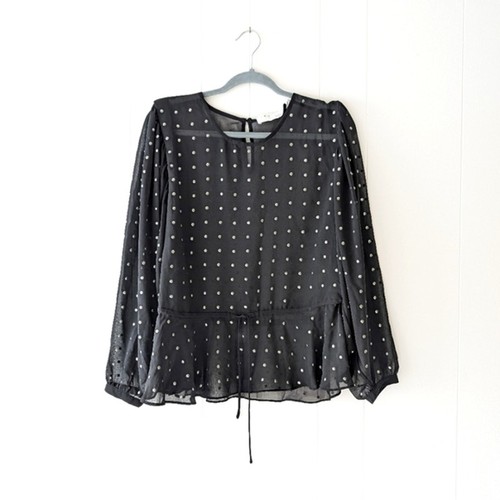 IRO geraffte Nieten Georgette Bluse schwarz, Gr. 40/8 - Bild 2 von 8